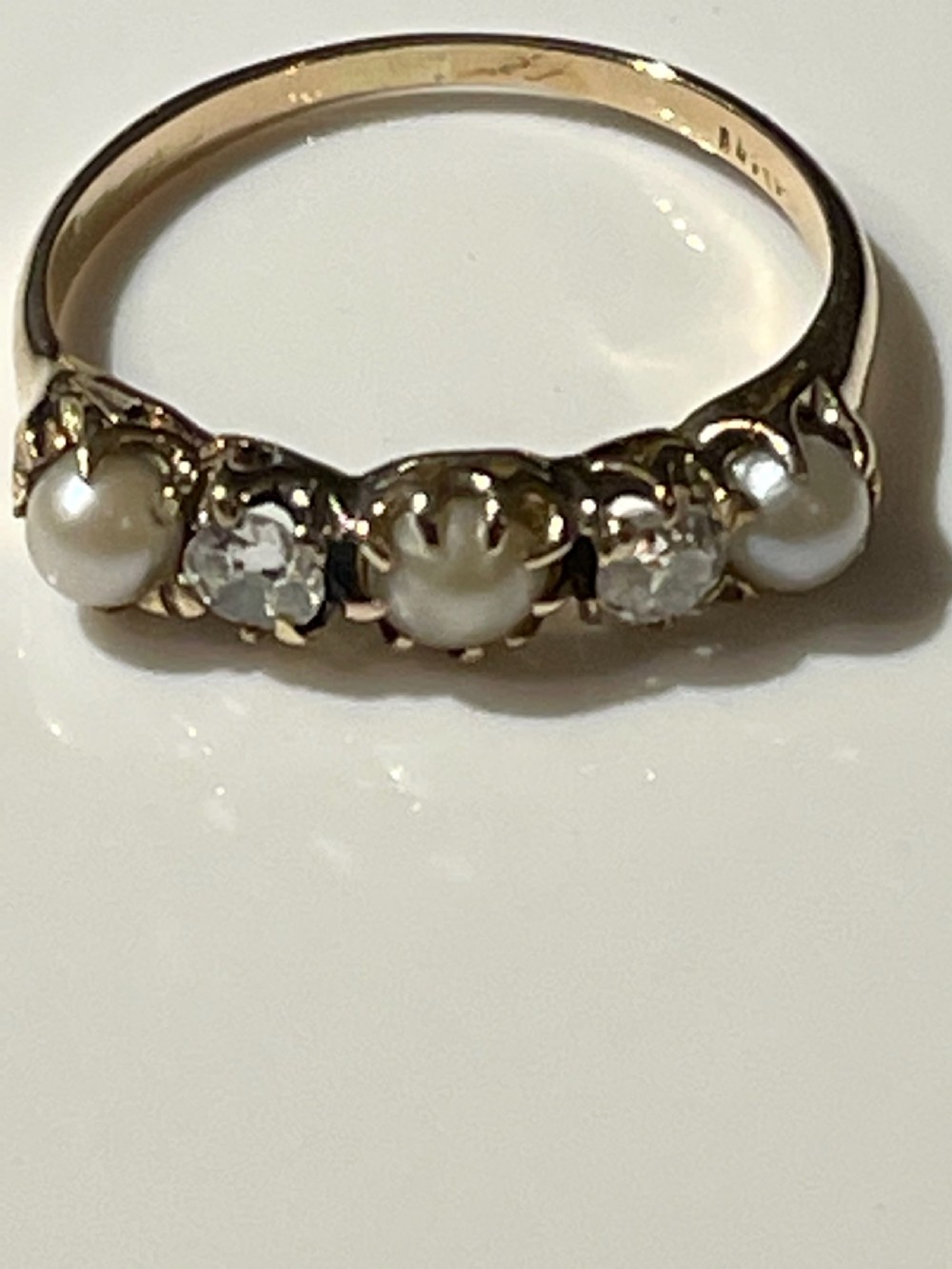 Antique Pearl And Diamond Early 20th Century 18ct Ring