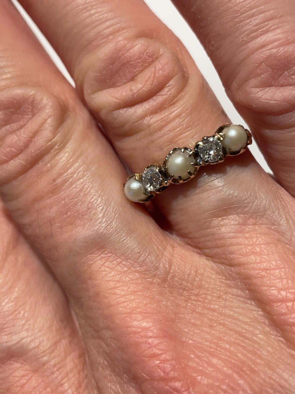 Antique Pearl And Diamond Early 20th Century 18ct Ring View II