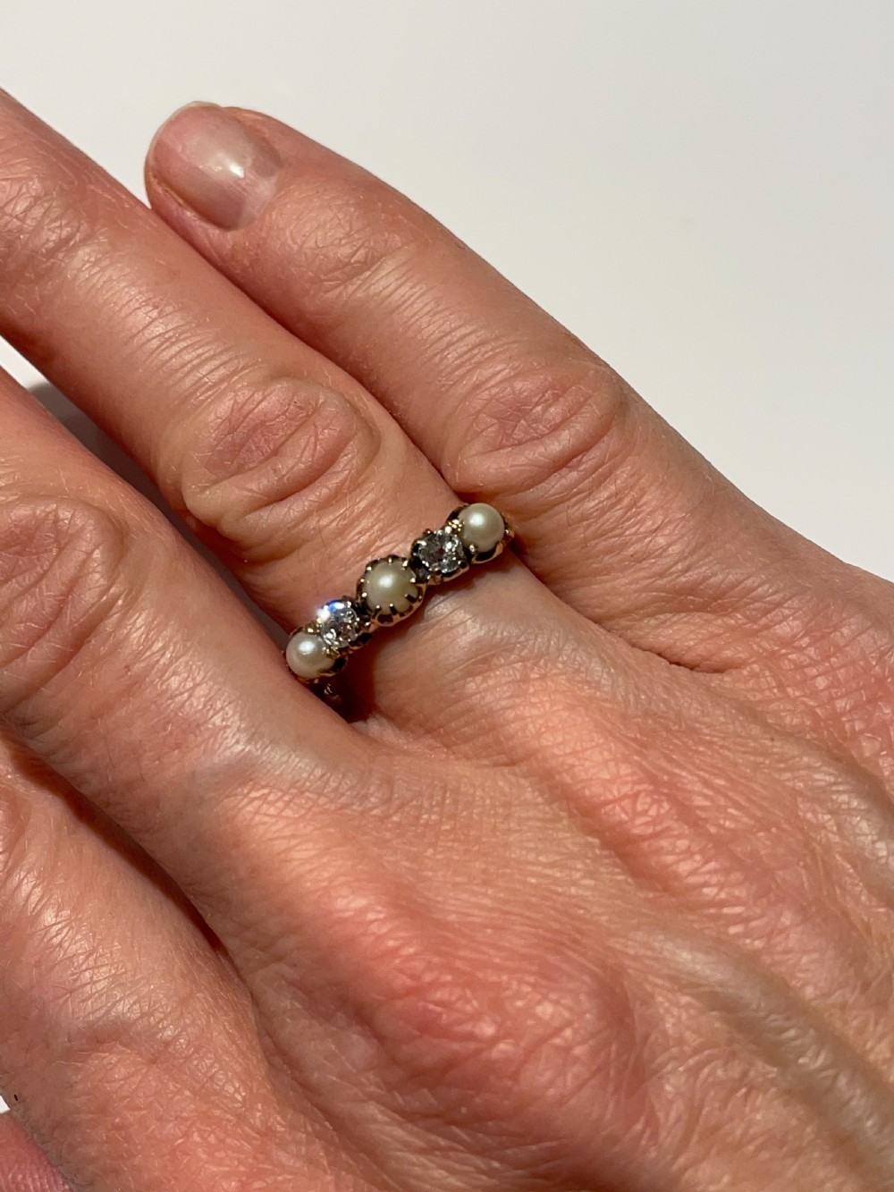 Antique Pearl And Diamond Early 20th Century 18ct Ring View IV