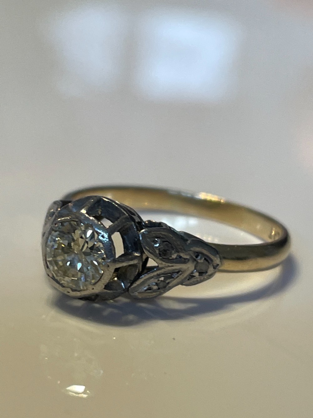 Art Deco 0.8ct Diamond Ring View IV