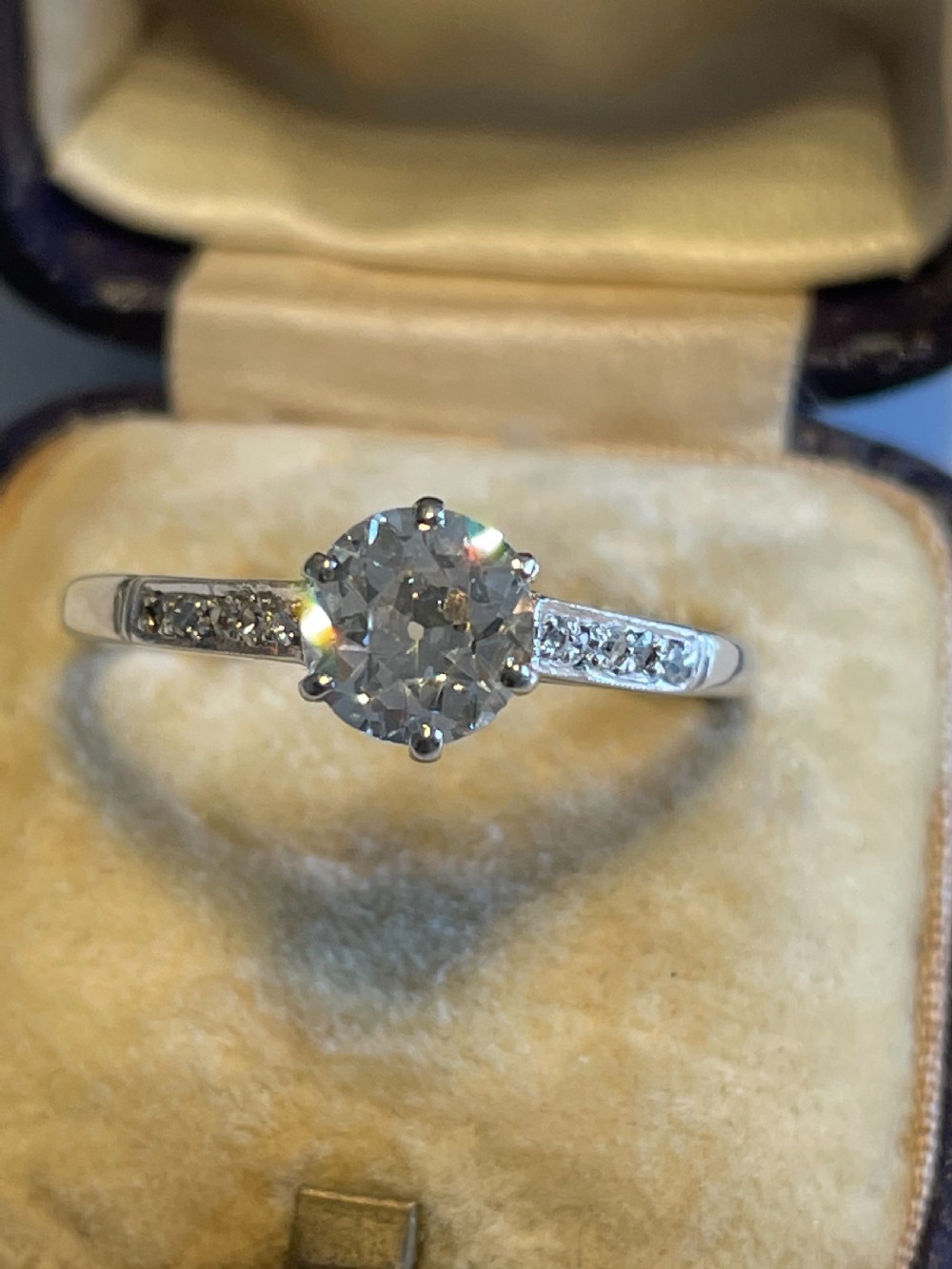 1.1ct Old European Cut Diamond Solitaire Ring