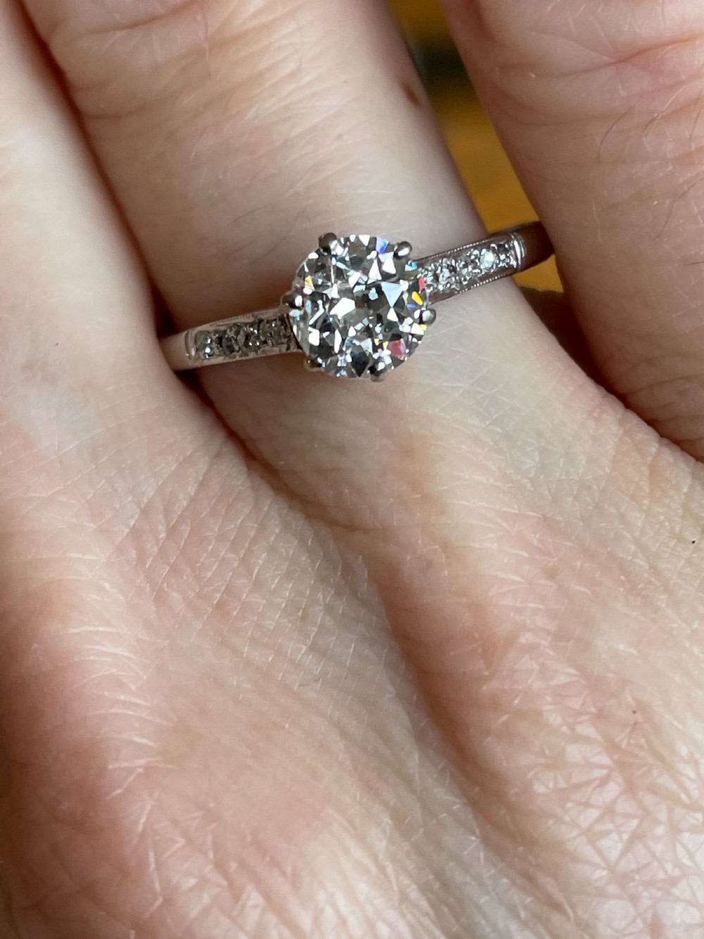 1.1ct Old European Cut Diamond Solitaire Ring View III