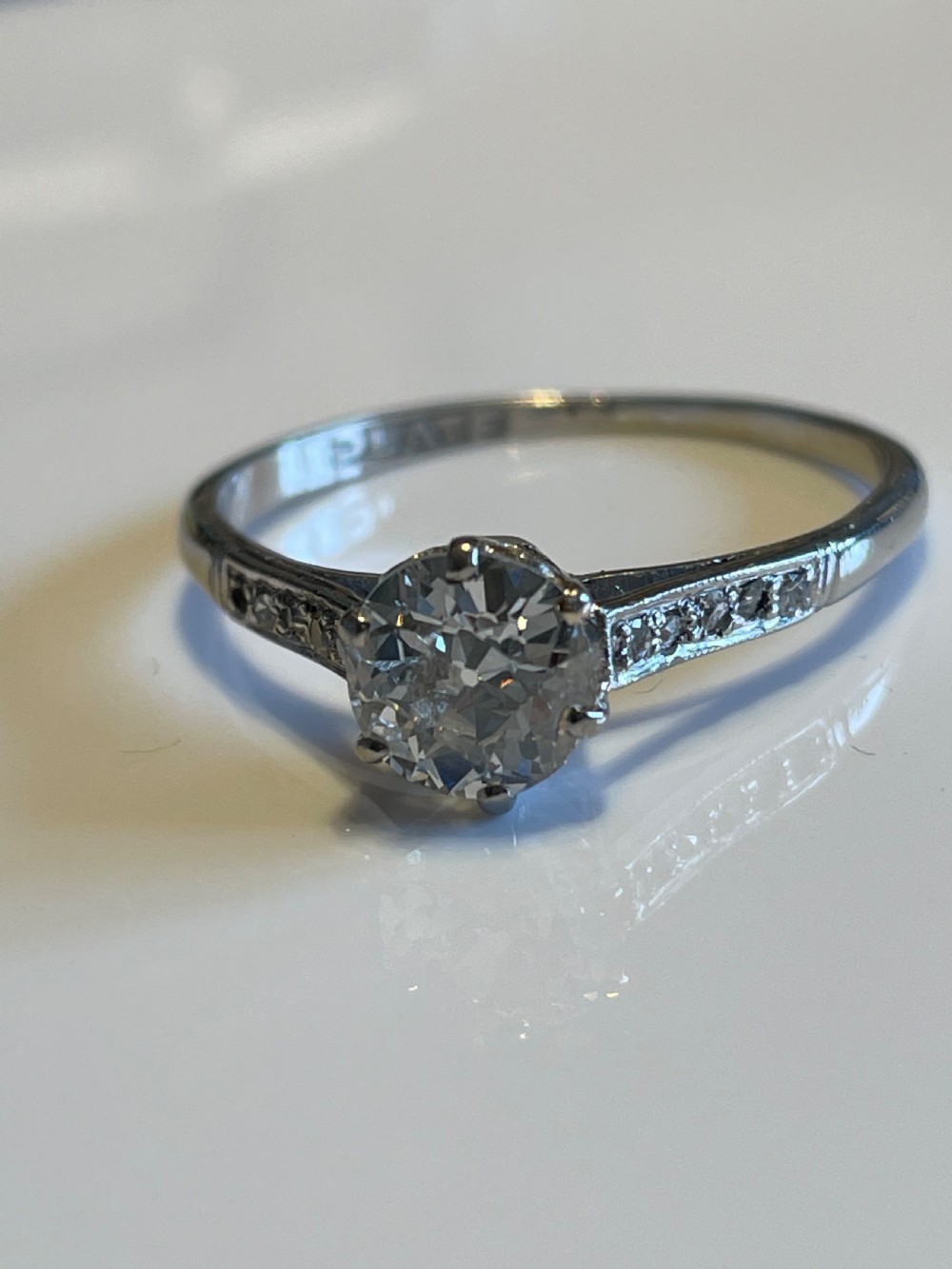 1.1ct Old European Cut Diamond Solitaire Ring View V