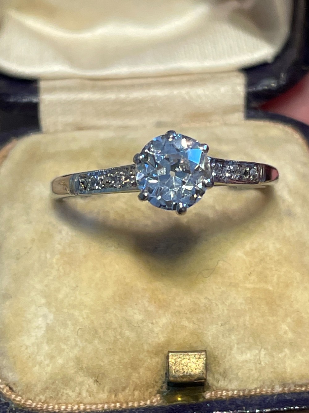 1.1ct Old European Cut Diamond Solitaire Ring View VII