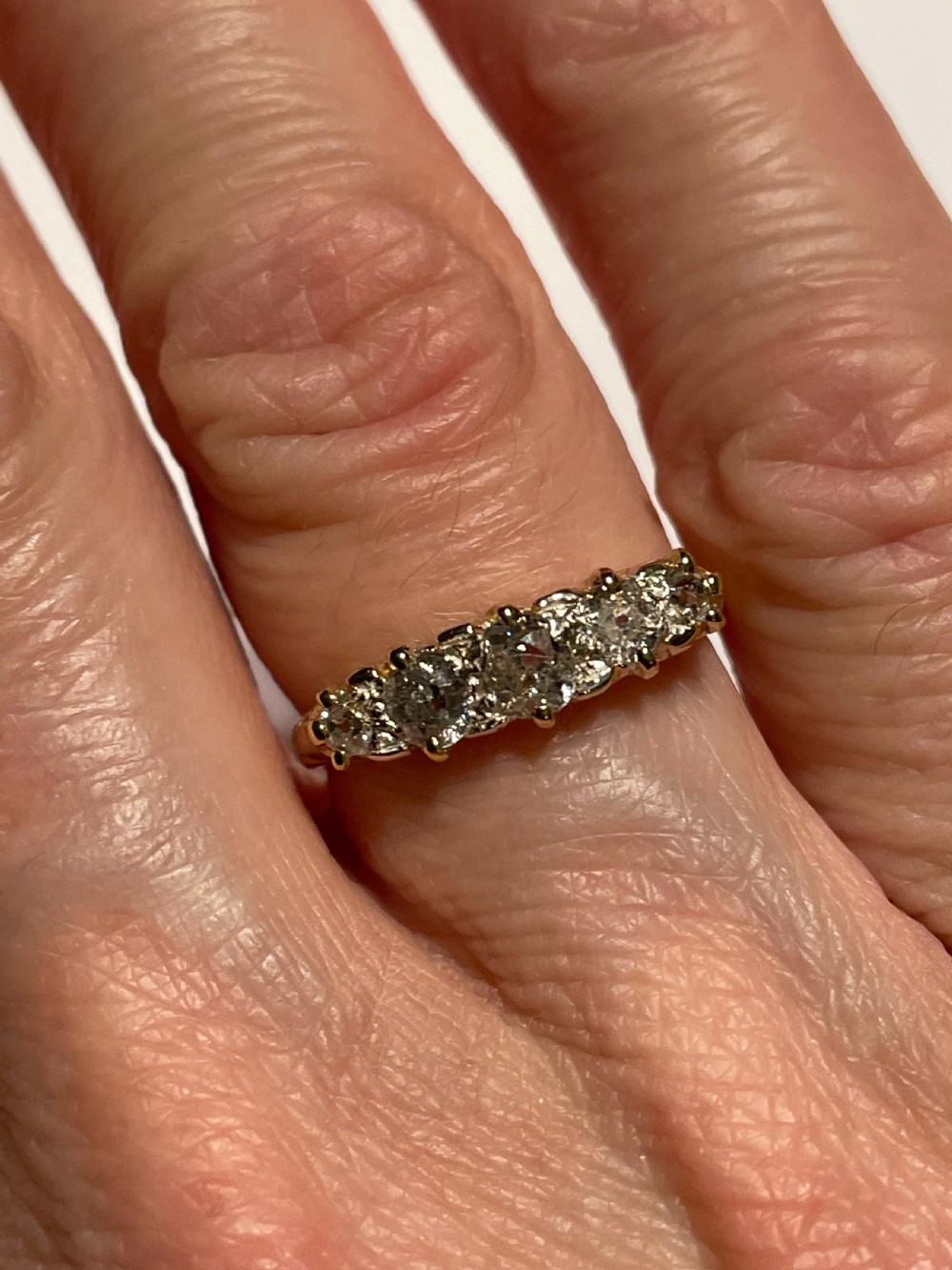 Victorian Old European Cut Diamond Five Stone Ring View II