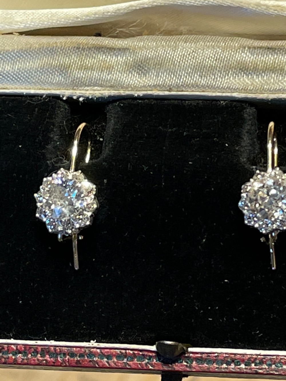 2.5ct Victorian Antique Old Cut Diamond Earrings View V