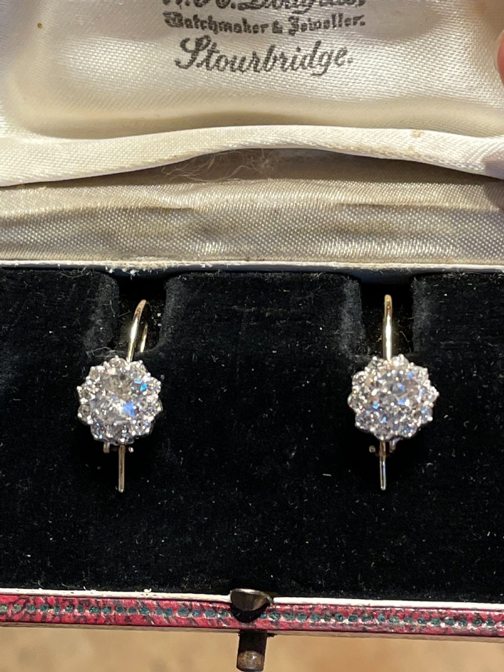 2.5ct Victorian Antique Old Cut Diamond Earrings View VI