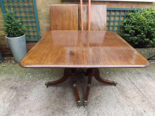 fig 3. Fine early C19th Regency period mahogany twin-pillar dining table.