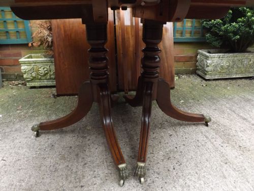 fig 2. Fine early C19th Regency period mahogany twin-pillar dining table.