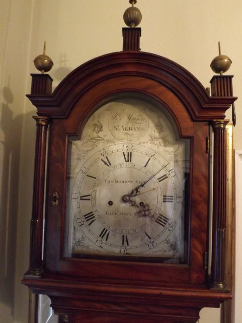 fig 1. C18th George III period mahogany long-case clock