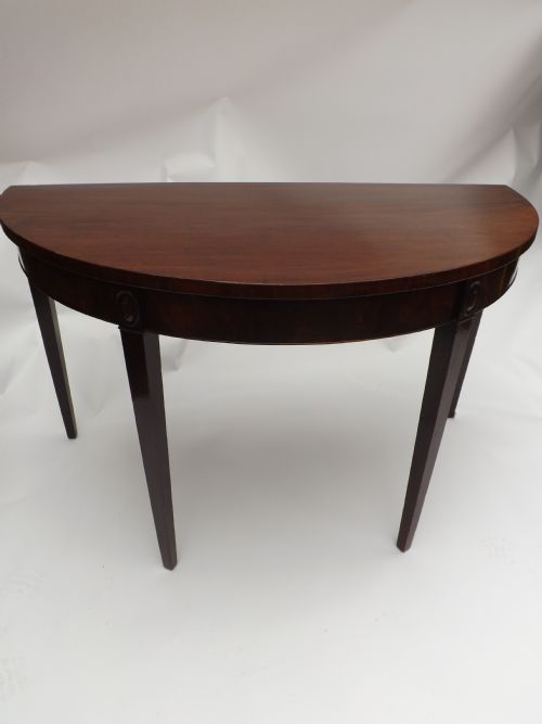 C18th George III Period Mahogany Demi-lune Pier Table
