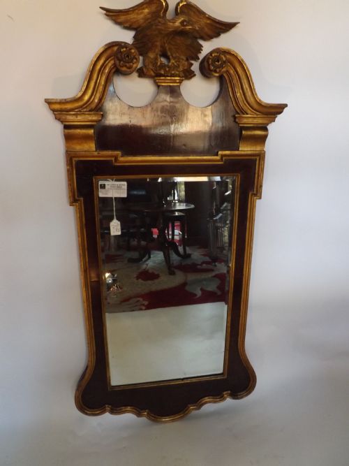 C19th George II Style Walnut and Parcel Gilt Mirror