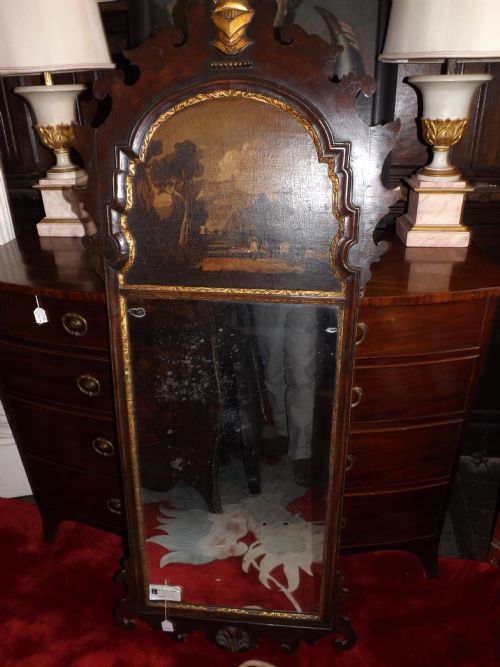 C19th Georgian Revival Mahogany and Parcel Gilt Pier Mirror