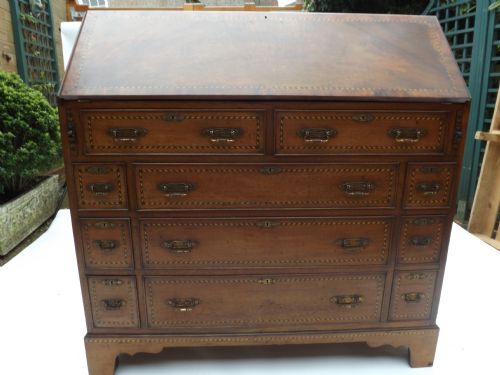 C19th Walnut and Strung-inlaid 'Estate' Bureau