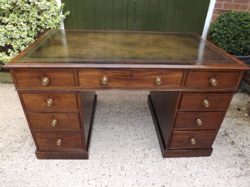 Late George III Period Mahogany Pedestal Desk .