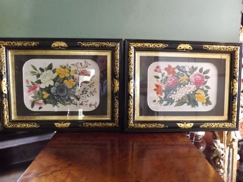 Pair C19th Chinese Gouache Watercolour Paintings.