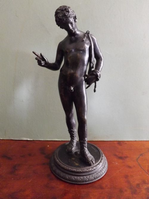 C19th 'Grand Tour' Souvenir Bronze Figure of "Narcissus" or "Dionysus"