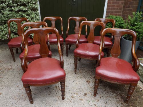 Set of 8 C19th Victorian Period Mahogany "Athenian" Design Armchairs.