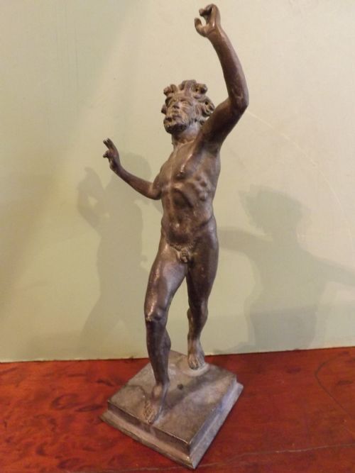C19th 'Grand Tour' Souvenir Bronze Figure of "The Dancing Faun of Pompeii"