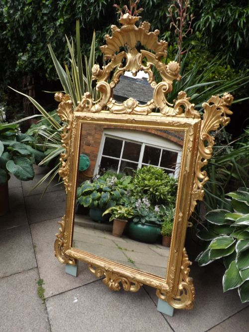 C18th Style Italian Venetian-design Carved Gilt-wood Mirror.