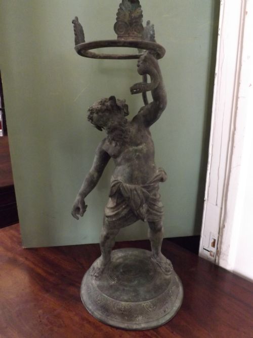 C19th Italian Verdegris Bronze 'Grand Tour' Souvenir Figure of Silenus.