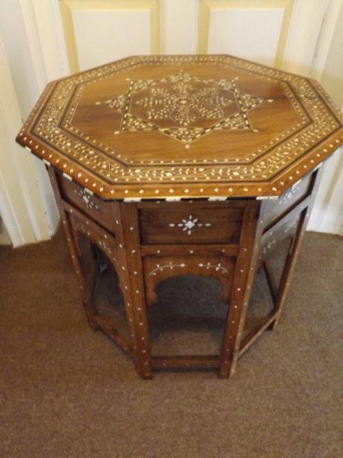 C19th Indian Ivory-inlaid 'Shisham' (Indian Rosewood) Octagonal Occasional Table.