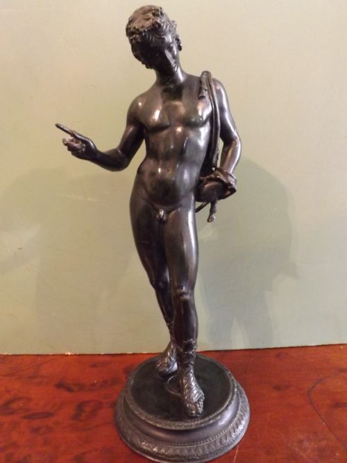 C19th 'Grand Tour' Souvenir Bronze Figure of "Narcissus" or "Dionysus"
