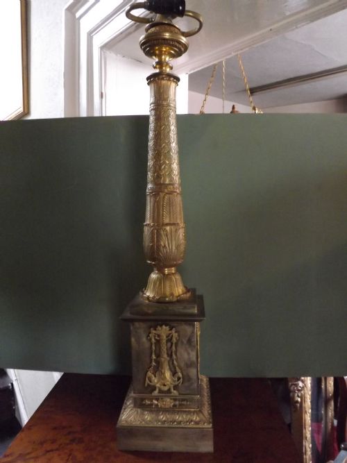 C19th French Gilt-brass Empire Design Lamp-base