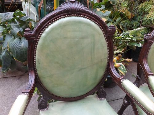 LATE C19TH MATCHED PAIR OF GEORGE III STYLE MAHOGANY LIBRARY ARMCHAIRS - ADDITIONAL PHOTO 1
