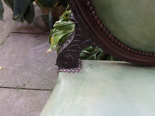 LATE C19TH MATCHED PAIR OF GEORGE III STYLE MAHOGANY LIBRARY ARMCHAIRS - ADDITIONAL PHOTO 2