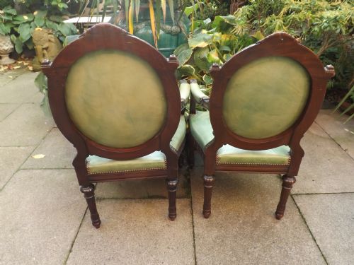 LATE C19TH MATCHED PAIR OF GEORGE III STYLE MAHOGANY LIBRARY ARMCHAIRS - ADDITIONAL PHOTO 12