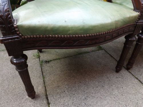 LATE C19TH MATCHED PAIR OF GEORGE III STYLE MAHOGANY LIBRARY ARMCHAIRS - ADDITIONAL PHOTO 10