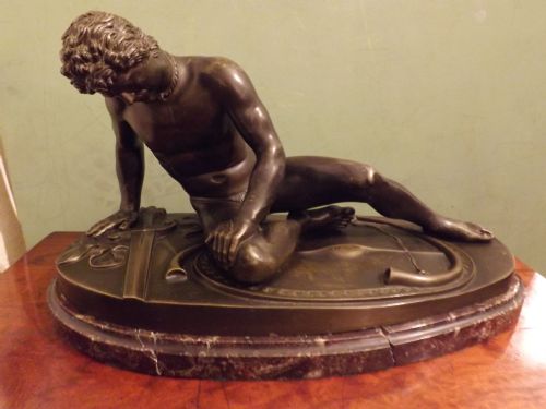 C19th 'Grand Tour' Souvenir Bronze Figure "The Dying Gaul" After the Antique.