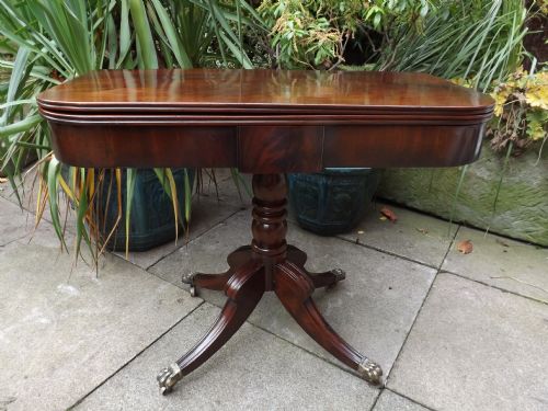 C19th Regency Period Mahogany Fold-over Tea-table .