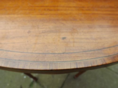 LATE C19TH EDWARDIAN PERIOD SATINWOOD DEMILUNE CONSOLEPIER TABLE - ADDITIONAL PHOTO 6