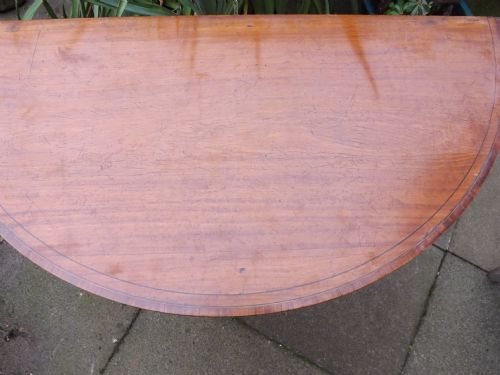 LATE C19TH EDWARDIAN PERIOD SATINWOOD DEMILUNE CONSOLEPIER TABLE - ADDITIONAL PHOTO 13