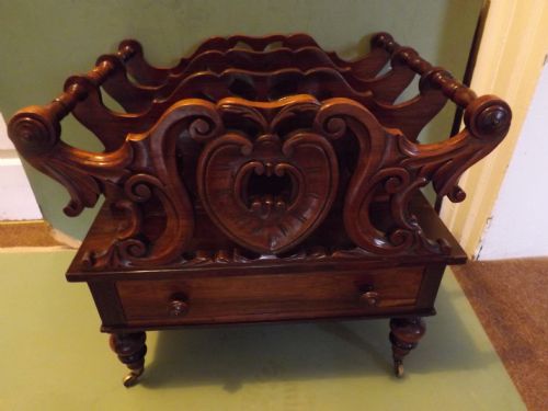 C19th William IV Period Rosewood Music Canterbury/magazine Rack