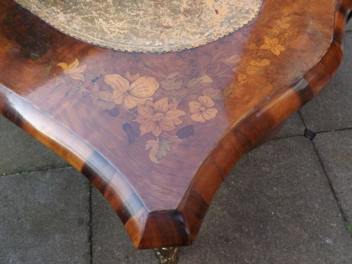 C19TH BURRWALNUT AND FLORAL MARQUETRY INLAID ORMOLUMOUNTED 'BUREAU PLAT' OR WRITING TABLE - ADDITIONAL PHOTO 3