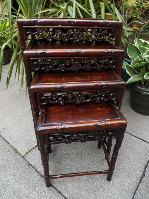 Late C19th Graduated 'Nest' or Quartetto of Chinese Hardwood Tables.