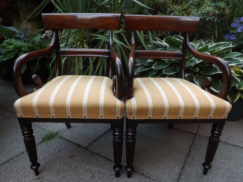 Pair of Early C19th Regency Mahogany Armchairs.