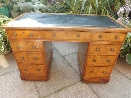 fig 1. Rare mid C19th pollard oak pedestal desk .