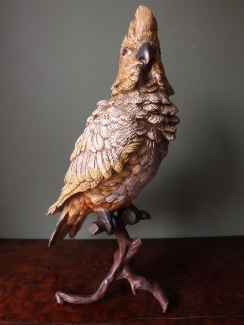 Late C19th Cold-painted Bronze Study of a Cockatoo by Franz Bergman.