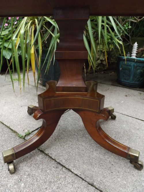 EARLY C19TH REGENCY PERIOD BRASSINLAID ROSEWOOD FOLDOVER 'TEA' TABLE - ADDITIONAL PHOTO 9