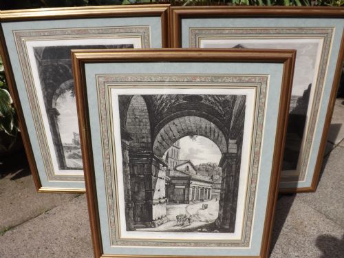 Trio of C19th Classical Black and White Engravings After Luigi Rossini.