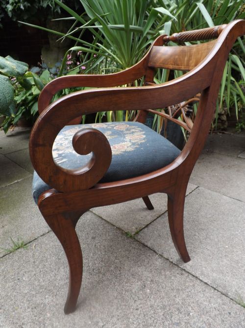 EARLY C19TH REGENCY PERIOD MAHOGANY ARMCHAIR - ADDITIONAL PHOTO 5