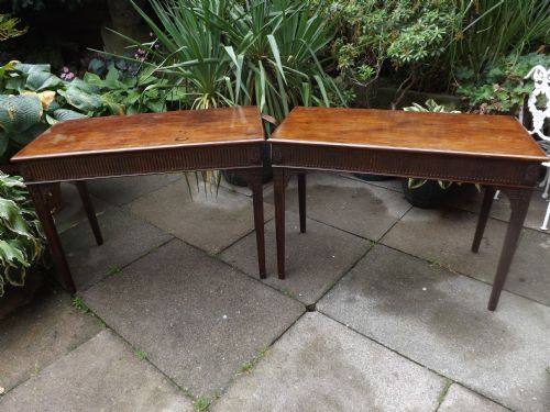 Pair of C19th Mahogany Pier or Side Tables in the Style of Robert Adam.