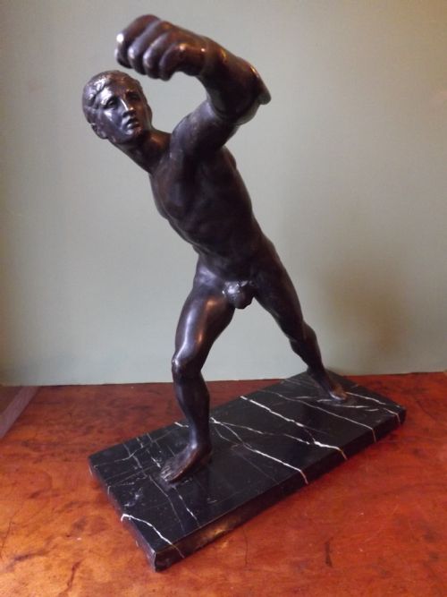 C19th 'Grand Tour' Souvenir Bronze After the Antique Sculpture "The Borghese Gladiator".