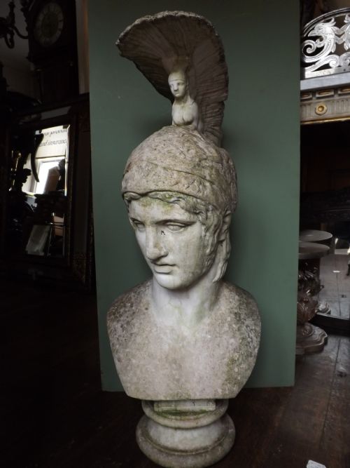 Impressive C20th Cast Composition 'Stone' Bust Study of "Ares" ,The Greek God of War.