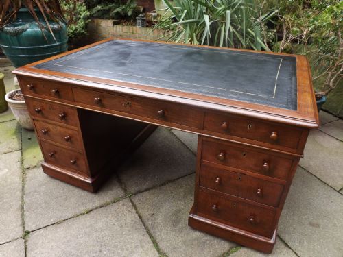 fig 1. Early C19th Regency period mahogany double-sided pedestal 'partners' desk.