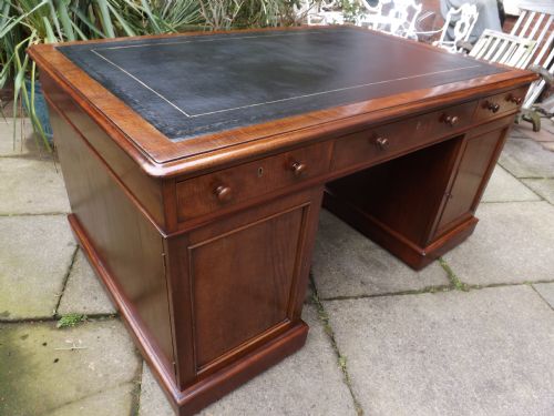fig 2. Early C19th Regency period mahogany double-sided pedestal 'partners' desk.
